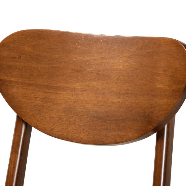 Katya Mid-Century Modern Sand Fabric Upholstered and Walnut Brown Finished Wood 2-Piece Counter Stool Set