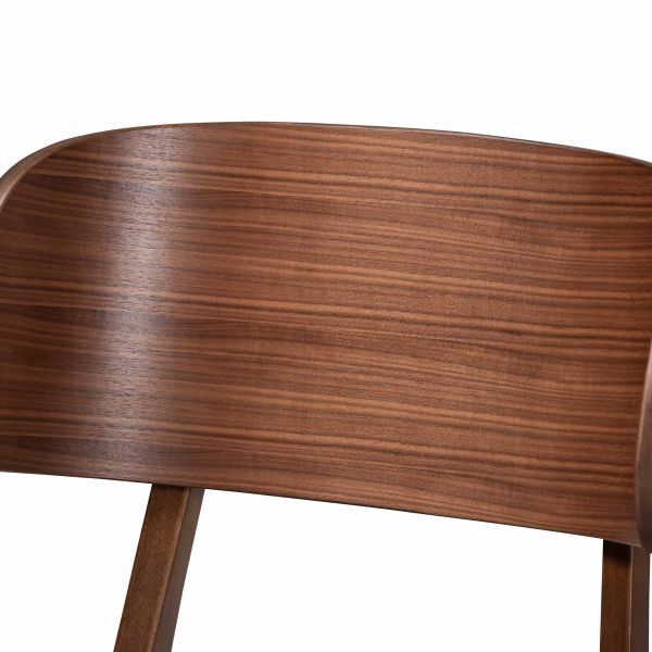 Alston Mid-Century Modern Beige Fabric Upholstered and Walnut Brown Finished Wood 2-Piece Dining Chair Set