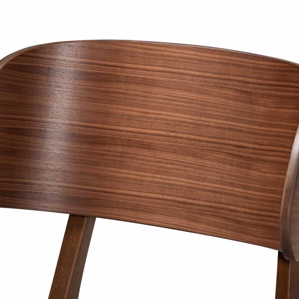 Alston Mid-Century Modern Grey Fabric Upholstered and Walnut Brown Finished Wood 2-Piece Dining Chair Set