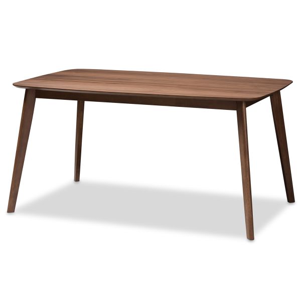 Alston Mid-Century Modern Grey Fabric Upholstered and Walnut Brown Finished Wood 5-Piece Dining Set