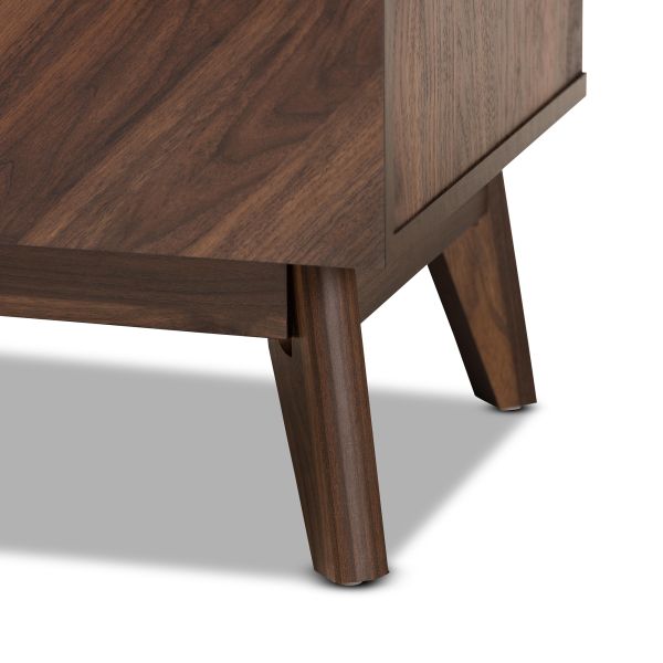 Hartman Mid-Century Modern Walnut Brown Finished Wood Storage Cabinet