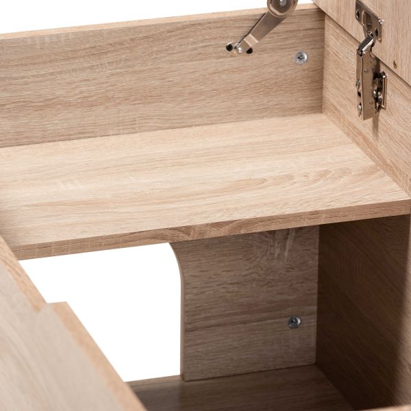 Mariam Modern and Contemporary Oak Finished Wood Cat Litter Box Cover House