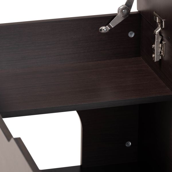 Mariam Modern and Contemporary Dark Brown Finished Wood Cat Litter Box Cover House
