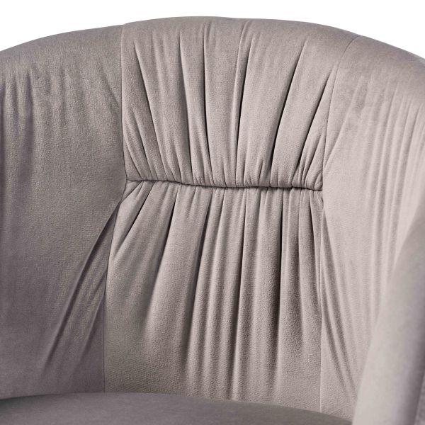 Ballard Modern Luxe and Glam Grey Velvet Fabric Upholstered and Gold Finished Metal Dining Chair