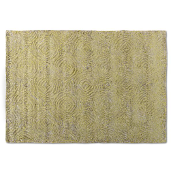 Leora Modern and Contemporary Lime Green and Grey Hand-Tufted Viscose Blend Area Rug 