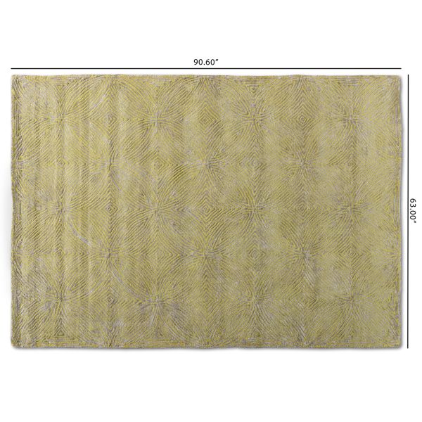 Leora Modern and Contemporary Lime Green and Grey Hand-Tufted Viscose Blend Area Rug 