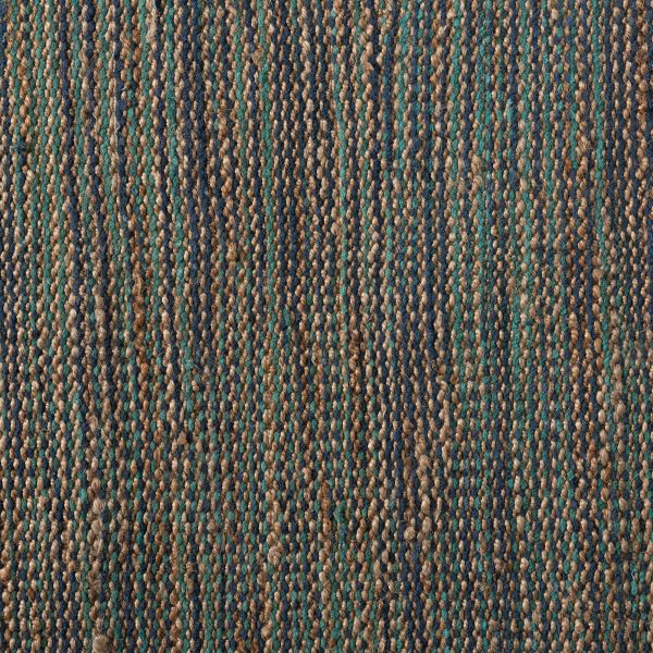 Michigan Modern and Contemporary Blue Handwoven Hemp Blend Area Rug