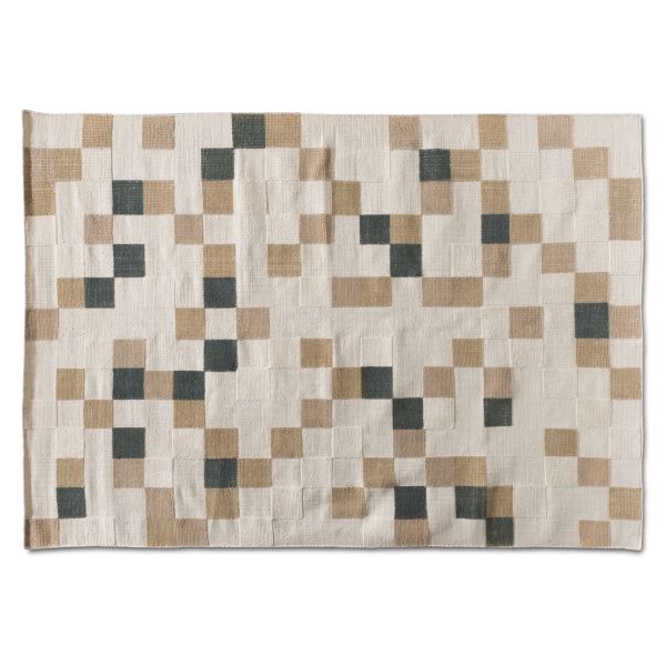 Barbon Modern and Contemporary Ivory and Grey Handwoven PET Yarn Indoor and Outdoor Area Rug
