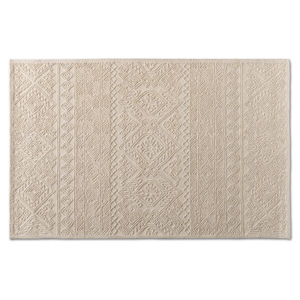 Linwood Modern and Contemporary Ivory Hand-Tufted Wool Area Rug