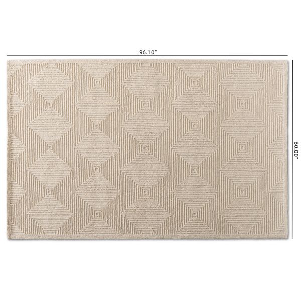 Sovanna Modern and Contemporary Ivory Hand-Tufted Wool Area Rug