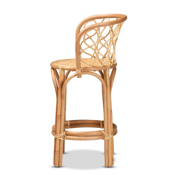 Diana Modern and Contemporary Natural Finished Rattan Counter Stool