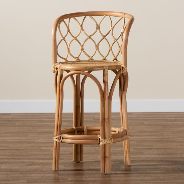 Diana Modern and Contemporary Natural Finished Rattan Counter Stool