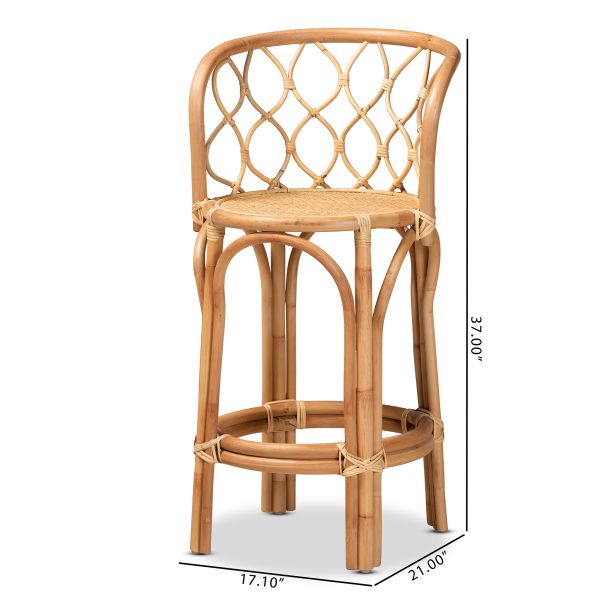 Diana Modern and Contemporary Natural Finished Rattan Counter Stool