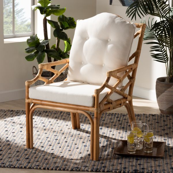 Sonia Modern and Contemporary Natural Finished Rattan Armchair