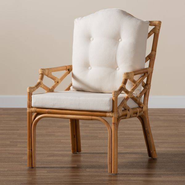 Sonia Modern and Contemporary Natural Finished Rattan Armchair