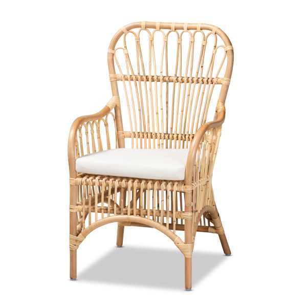 Aya Modern and Contemporary Natural Finished Rattan Armchair