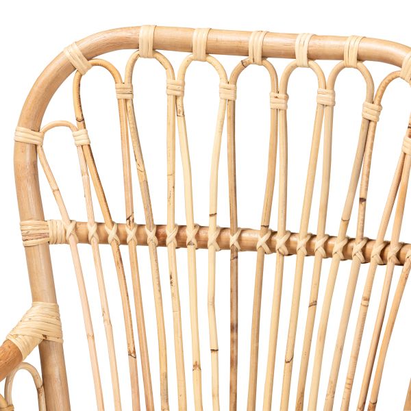 Aya Modern and Contemporary Natural Finished Rattan Armchair