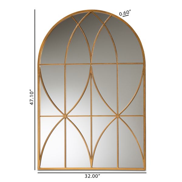 Celerina Modern and Contemporary Gold Finished Metal Accent Wall Mirror