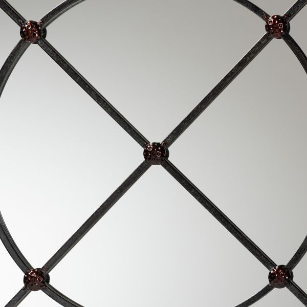 Ohara Modern and Contemporary Black Finished Metal Accent Wall Mirror