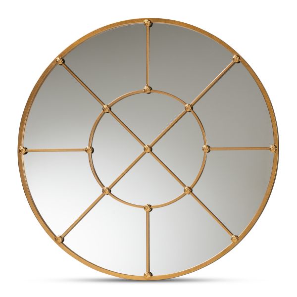 Ohara Modern and Contemporary Gold Finished Metal Accent Wall Mirror