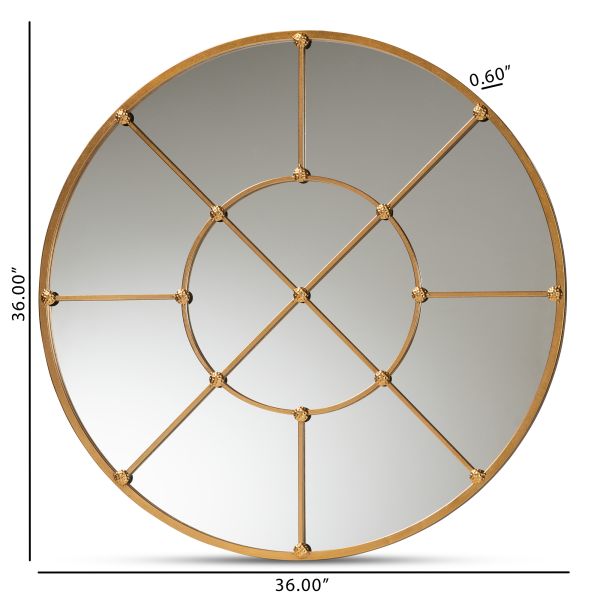 Ohara Modern and Contemporary Gold Finished Metal Accent Wall Mirror