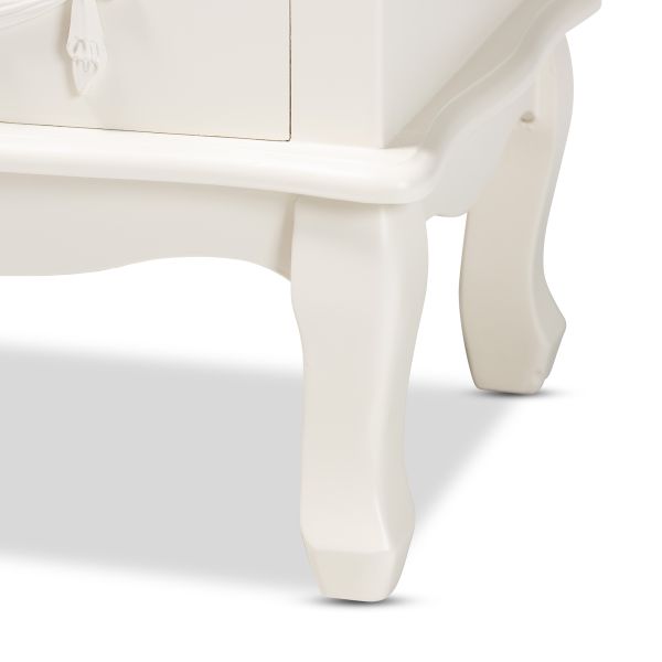 Callen Classic and Traditional White Finished Wood 3-Drawer Nightstand