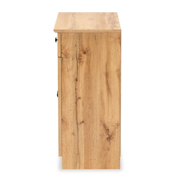 Lauren Modern and Contemporary Oak Brown Finished Wood 2-Door Buffet Kitchen Cabinet