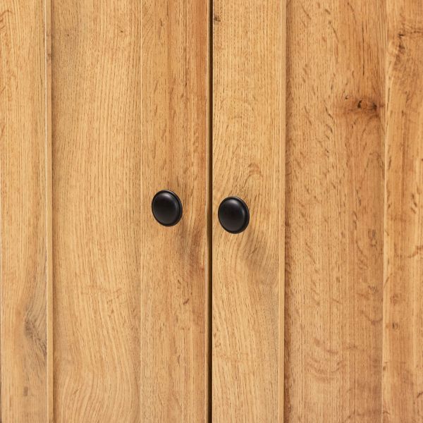 Lauren Modern and Contemporary Oak Brown Finished Wood 2-Door Buffet Kitchen Cabinet