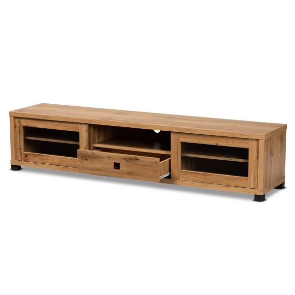 Beasley Modern and Contemporary Oak Brown Finished Wood 1-Drawer TV Stand