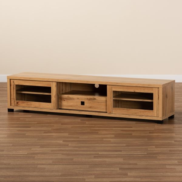 Beasley Modern and Contemporary Oak Brown Finished Wood 1-Drawer TV Stand