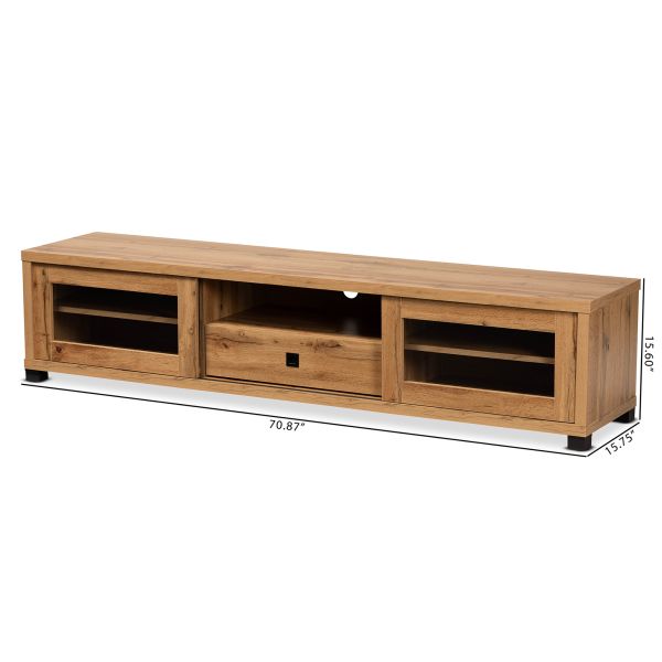Beasley Modern and Contemporary Oak Brown Finished Wood 1-Drawer TV Stand