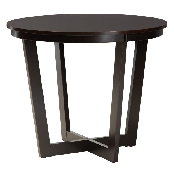 Kala Modern Beige Fabric and Dark Brown Finished Wood 5-Piece Dining Set