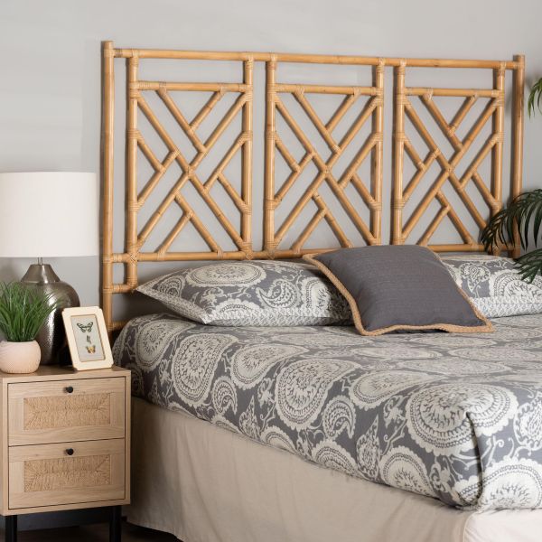 Karavo Bohemian Natural Rattan King Size Standalone Headboard
