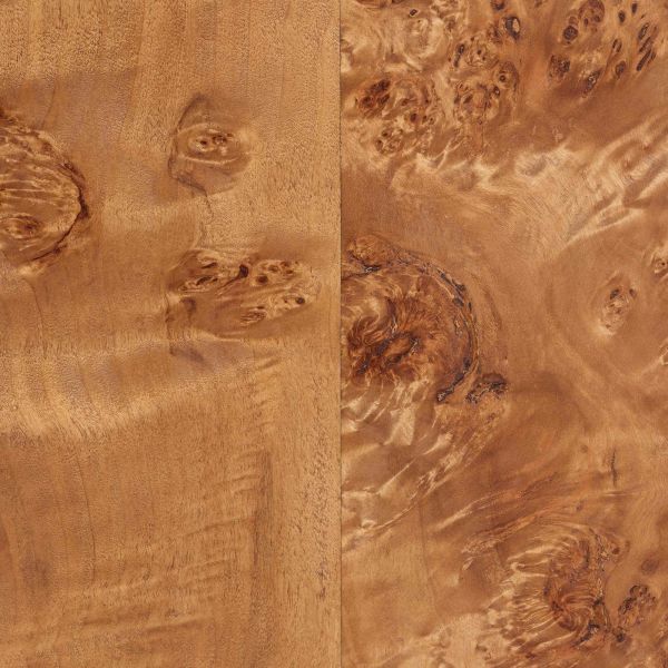 Valora Modern and Contemporary Natural Mappa Burl Wood 4-Door Sideboard Buffet