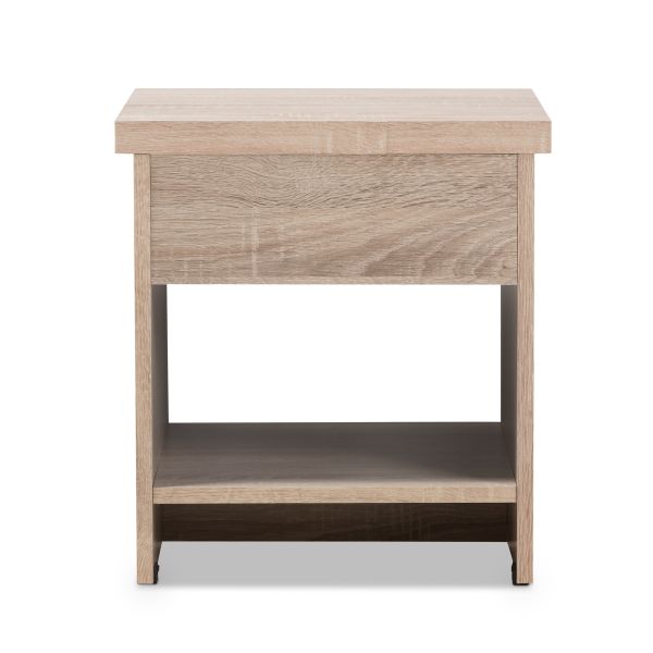Jamie Modern and Contemporary Two-Tone Oak and Grey Wood 1-Drawer 1-Shelf Nightstand