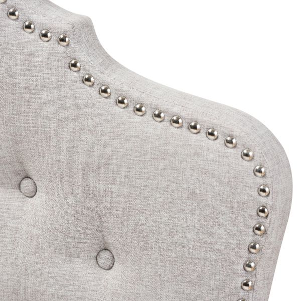 Hilda Modern and Contemporary Greyish Beige Fabric Queen Size Headboard