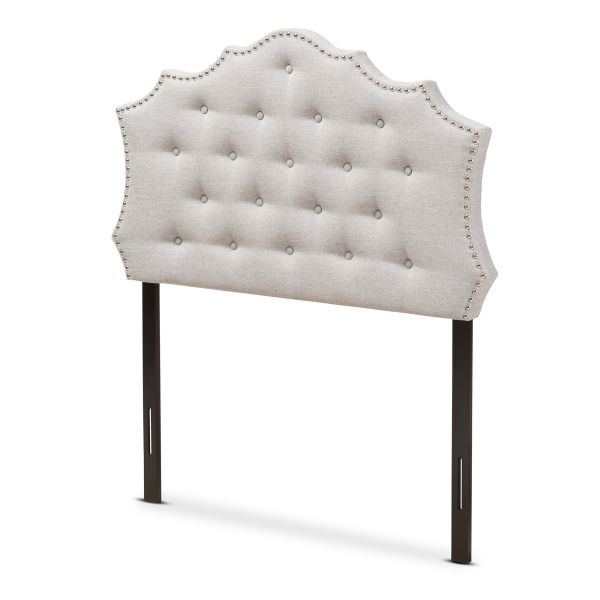 Aurora Modern and Contemporary Greyish Beige Fabric Twin Size Headboard
