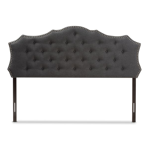 Aurora Modern and Contemporary Dark Grey Fabric King Size Headboard