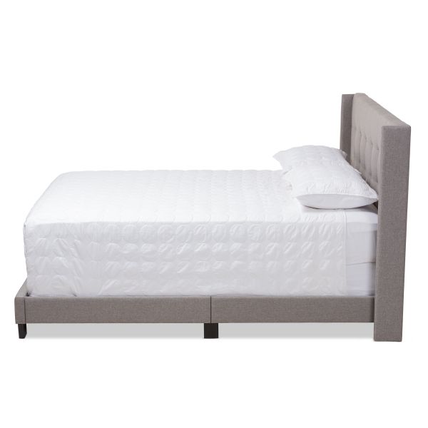 Lisette Modern and Contemporary Grey Fabric Upholstered Queen Size Bed