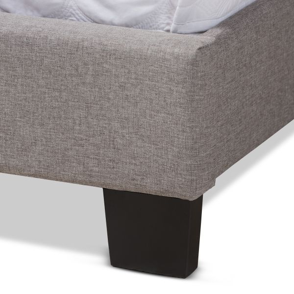 Lisette Modern and Contemporary Grey Fabric Upholstered King Size Bed