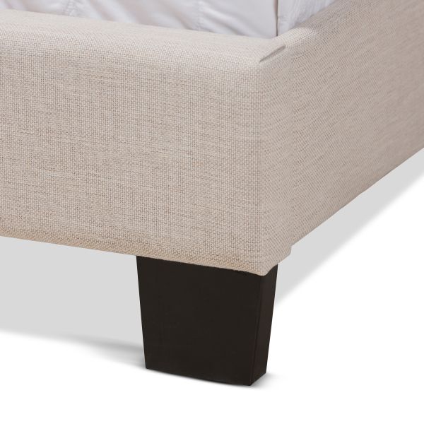 Lisette Modern and Contemporary Beige Fabric Upholstered Queen Size Bed