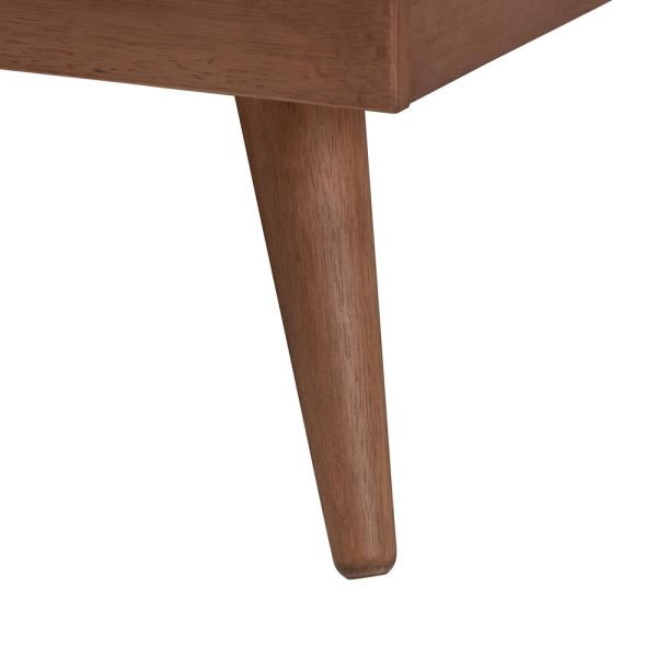 Melora Walnut Brown Finished Wood and Rattan Queen Size 5-Piece Bedroom Set