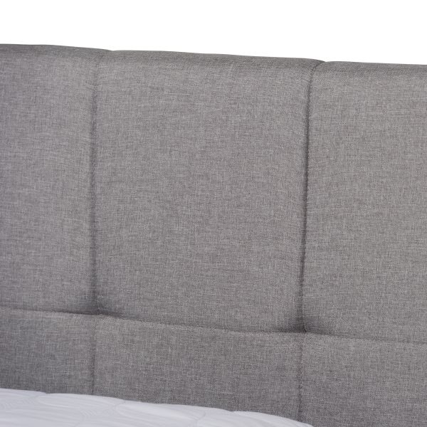 Netti Light Grey Fabric Upholstered 2-Drawer King Size Platform Storage Bed