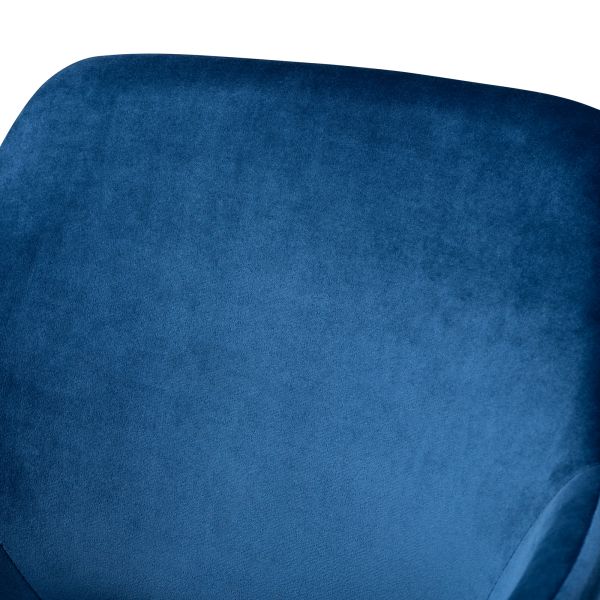 Germaine Glam and Luxe Navy Blue Velvet Fabric Upholstered Gold Finished 2-Piece Metal Dining Chair Set