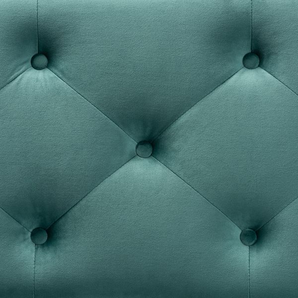 Hannah Modern and Contemporary Teal Blue Velvet Fabric Upholstered Button-Tufted Storage Ottoman Bench