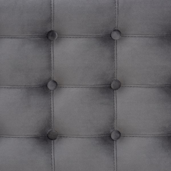 Kaylee Modern and Contemporary Grey Velvet Fabric Upholstered Button-Tufted Storage Ottoman Bench