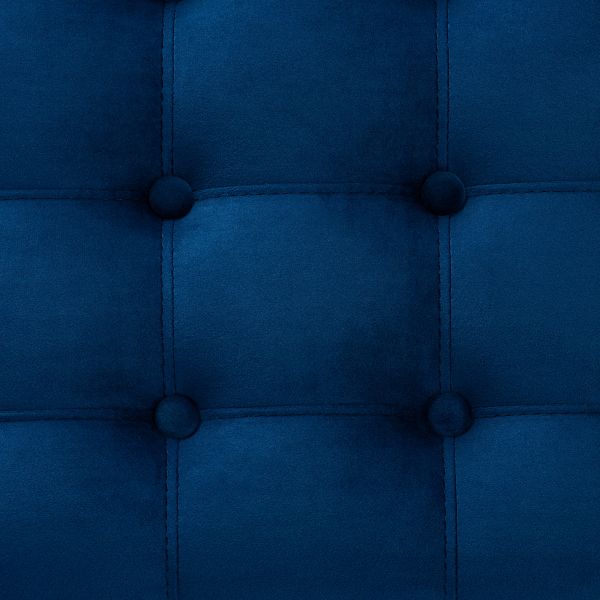Kaylee Modern and Contemporary Navy Blue Velvet Fabric Upholstered Button-Tufted Storage Ottoman Bench