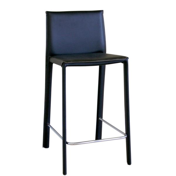 Crawford Black Leather Counter Height Stool (Set of 2)