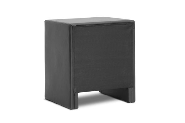 Frey Black Upholstered Modern Nightstand