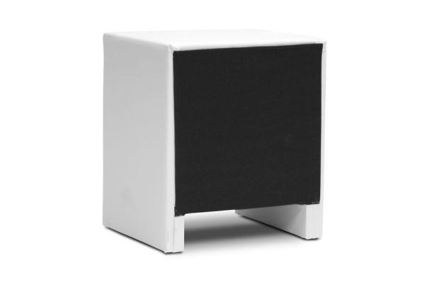 Frey White Upholstered Modern Nightstand